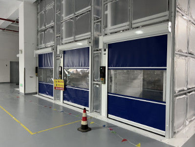 Galvanis Baja PVC Pintu Cepat Industri 2m/s 900N / 800N ketahanan robek