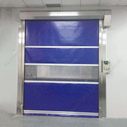 Blue PVC Performance High Speed Roll Up Pintu Customized Eksterior atau Dalam Pintu Roll Up High Speed
