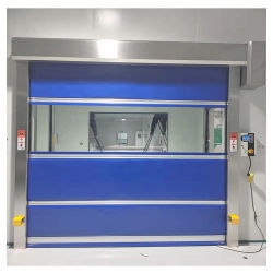 PVC Fast Acting Roller Shutter Pintu Self Extinguishing Grade Dengan Windproof Rod