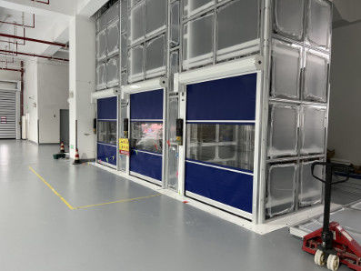 Galvanis Baja PVC Pintu Cepat Industri 2m/s 900N / 800N ketahanan robek
