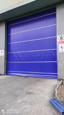 Kain Industri Biru Roll Up Pintu Perlindungan Keamanan Pintu Fast Stacking