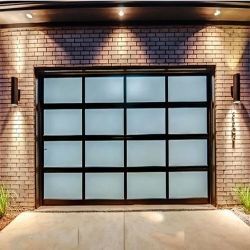 Modern Otomatis Aluminium Clear Panel Baja Bi-Fold Pintu Garasi